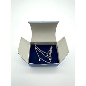 NEW 2007 Avon Triple Strand Silver Rhinestone Anklet NIB